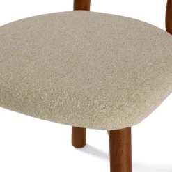 Ulka Dining Chair - Walnut and Ratine Buff