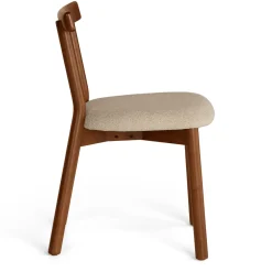 Ulka Dining Chair - Walnut and Ratine Buff