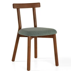 Ulka Dining Chair - Walnut and Ratine Green