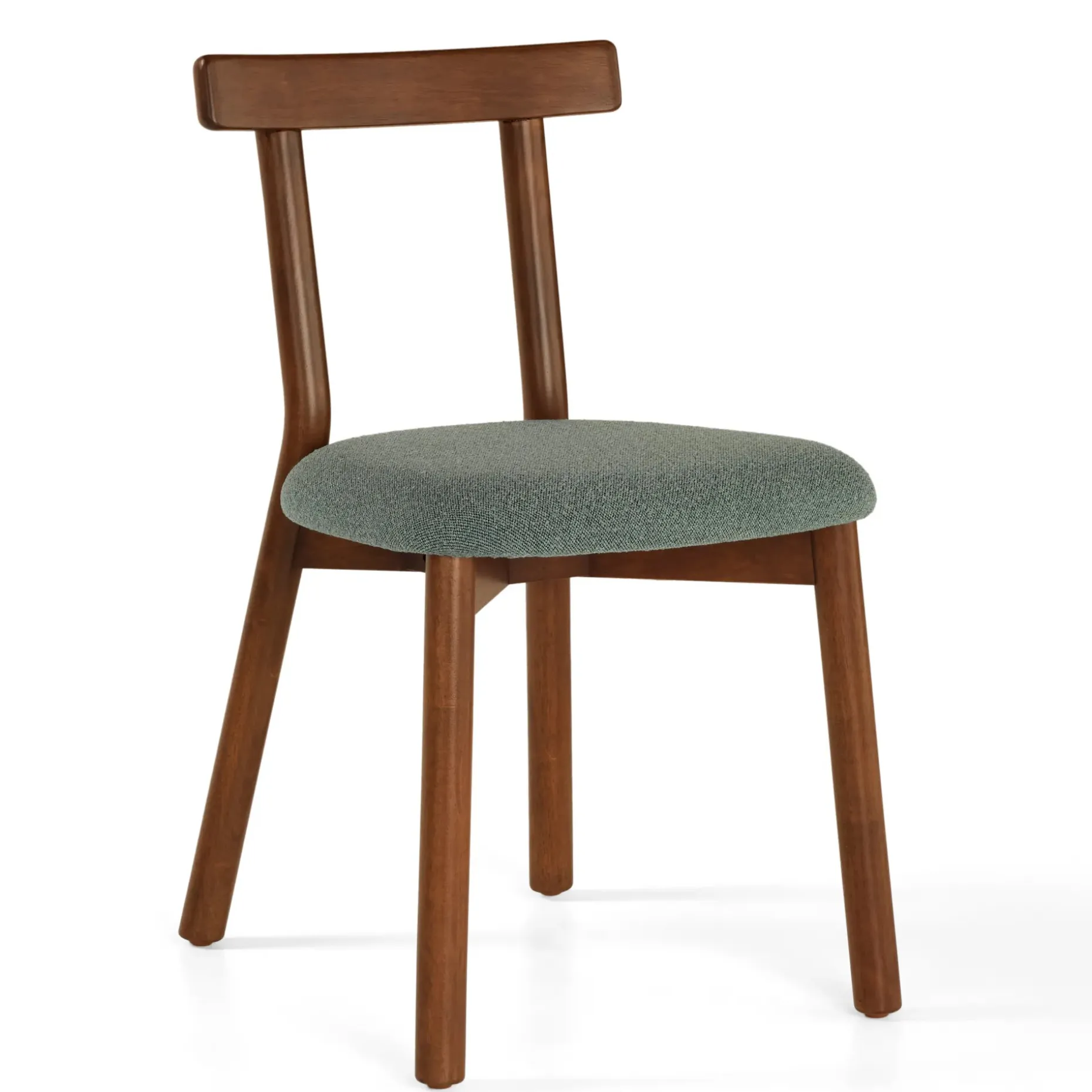Ulka Dining Chair - Walnut and Ratine Green