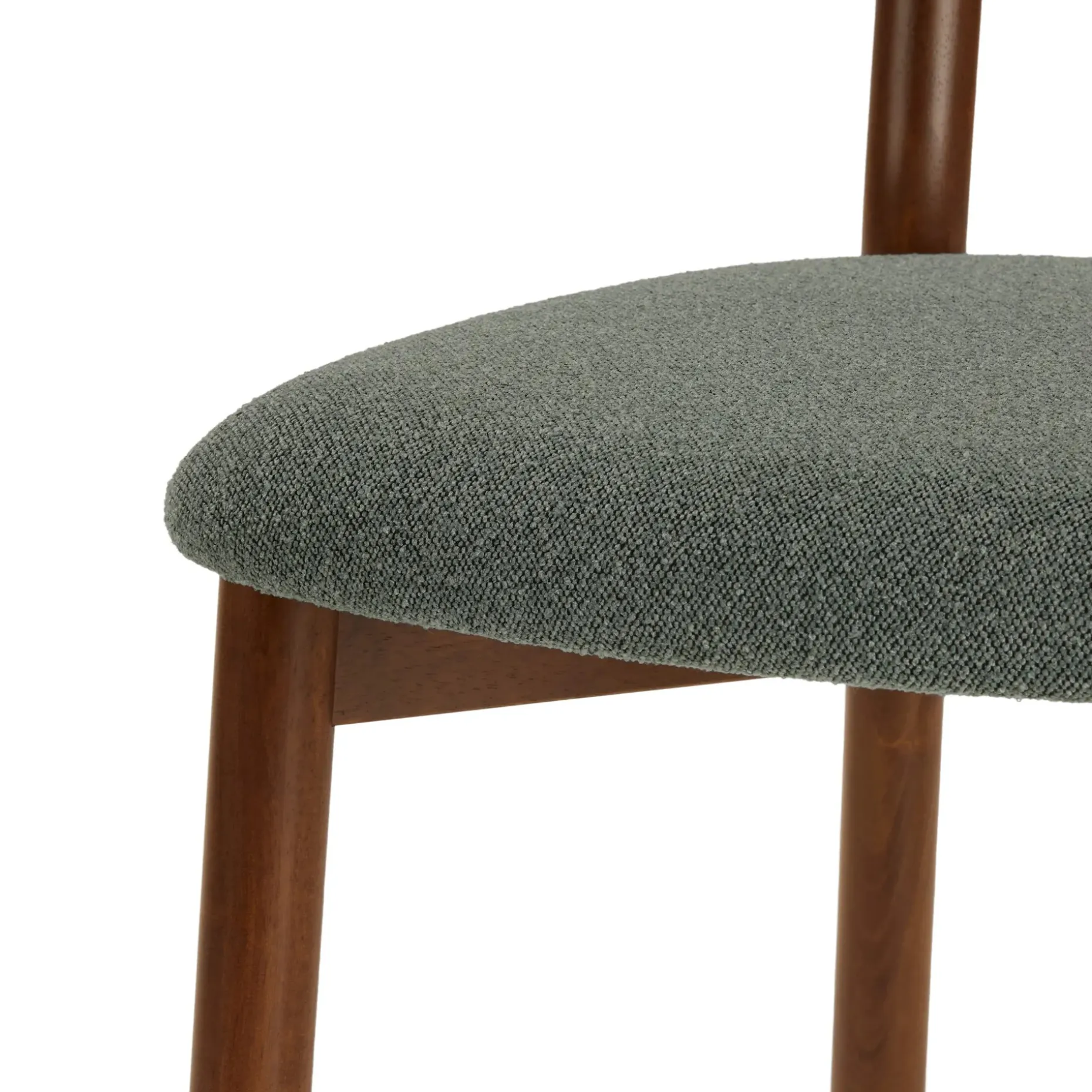 Ulka Dining Chair - Walnut and Ratine Green