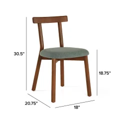 Ulka Dining Chair - Walnut and Ratine Green