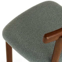 Ulka Dining Chair - Walnut and Ratine Green