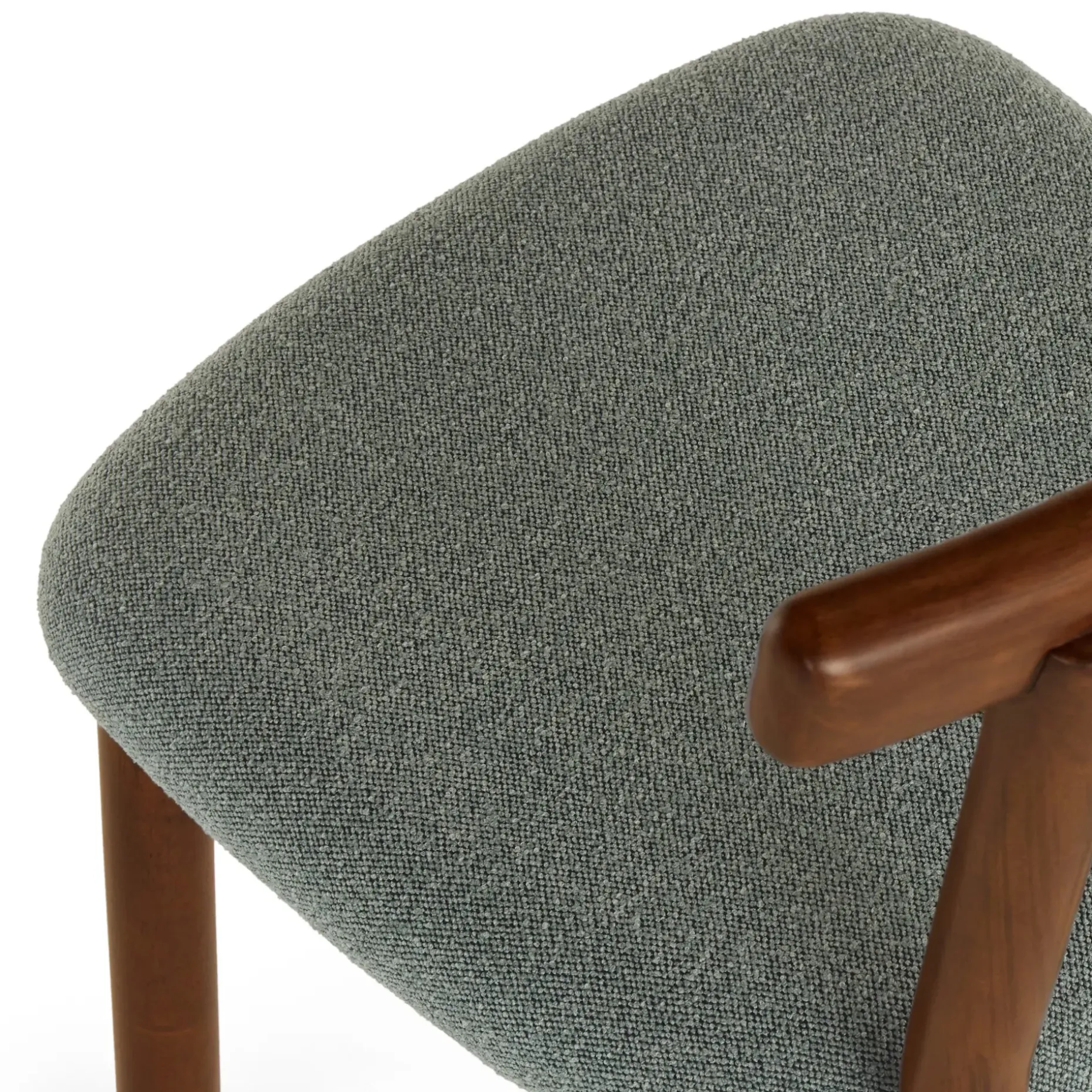 Ulka Dining Chair - Walnut and Ratine Green