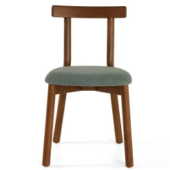 Ulka Dining Chair - Walnut and Ratine Green