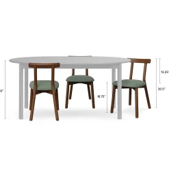 Ulka Dining Chair - Walnut and Ratine Green