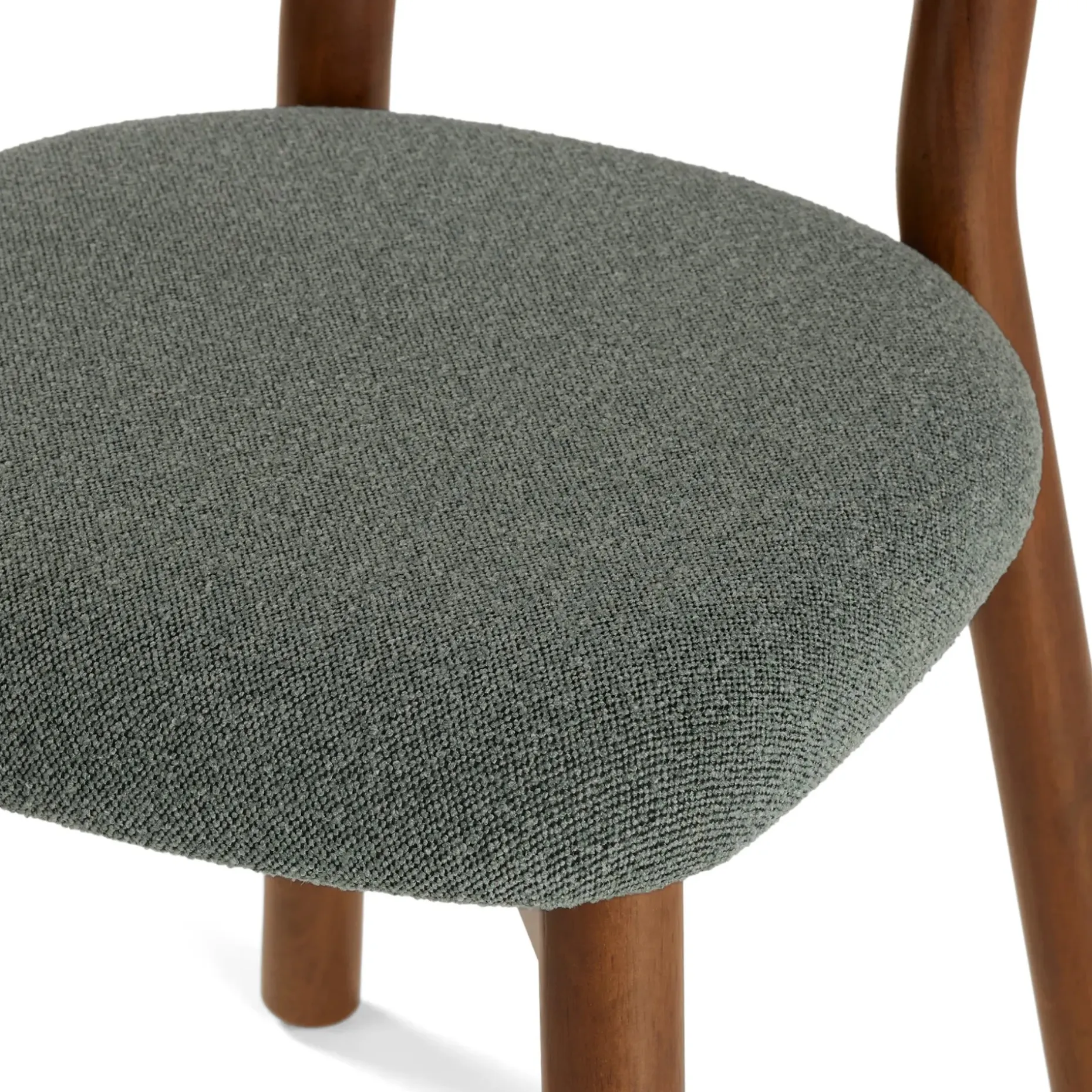Ulka Dining Chair - Walnut and Ratine Green