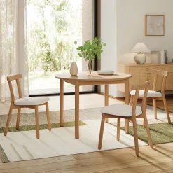 Ulka Dining Chair - White Oak and Ratine Ivory