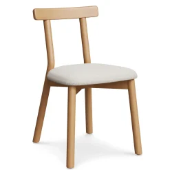 Ulka Dining Chair - White Oak and Ratine Ivory