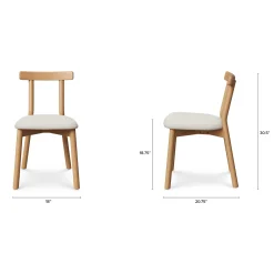Ulka Dining Chair - White Oak and Ratine Ivory