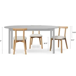 Ulka Dining Chair - White Oak and Ratine Ivory