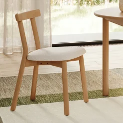 Ulka Dining Chair - White Oak and Ratine Ivory