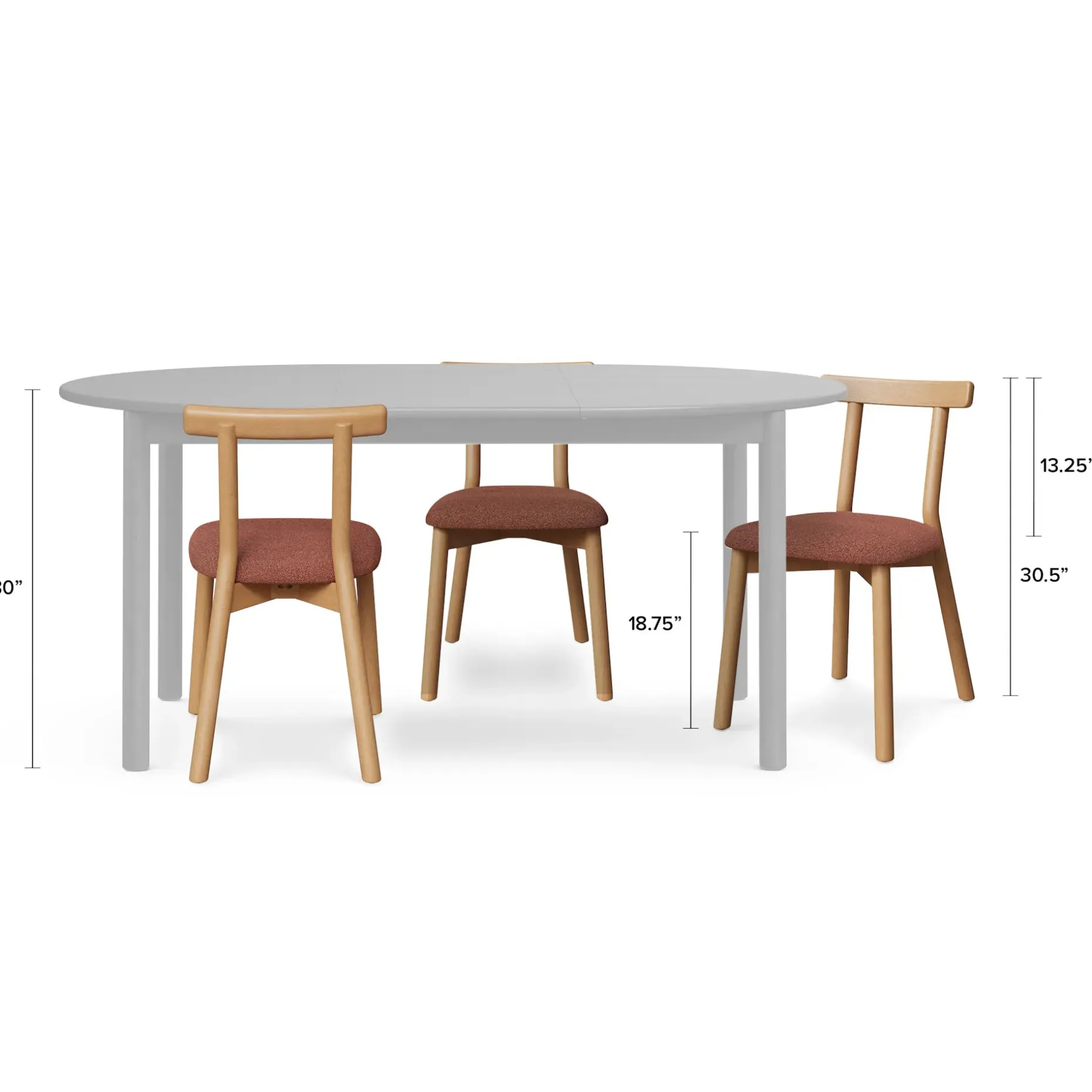 Ulka Dining Chair - White Oak and Ratine Oxide