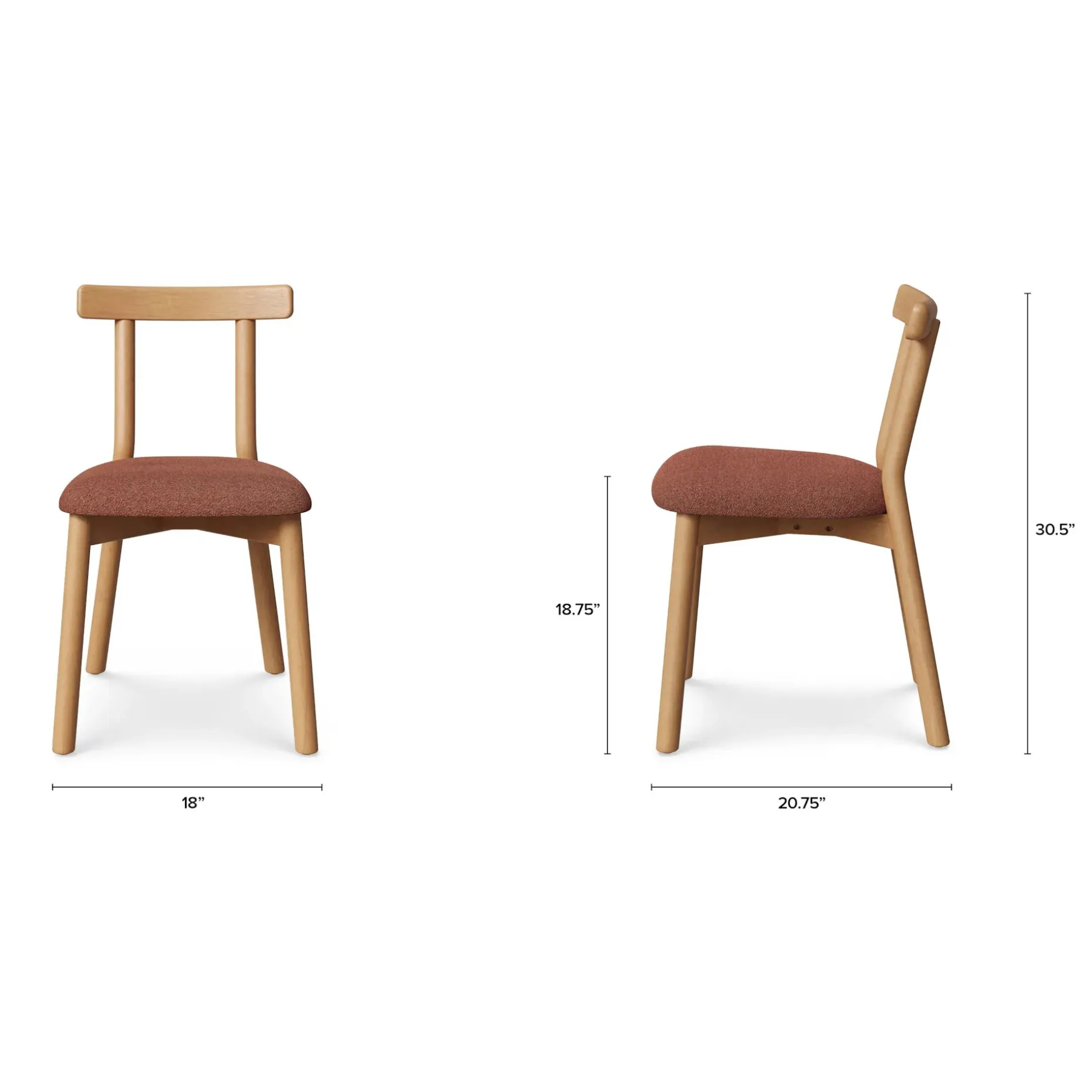 Ulka Dining Chair - White Oak and Ratine Oxide