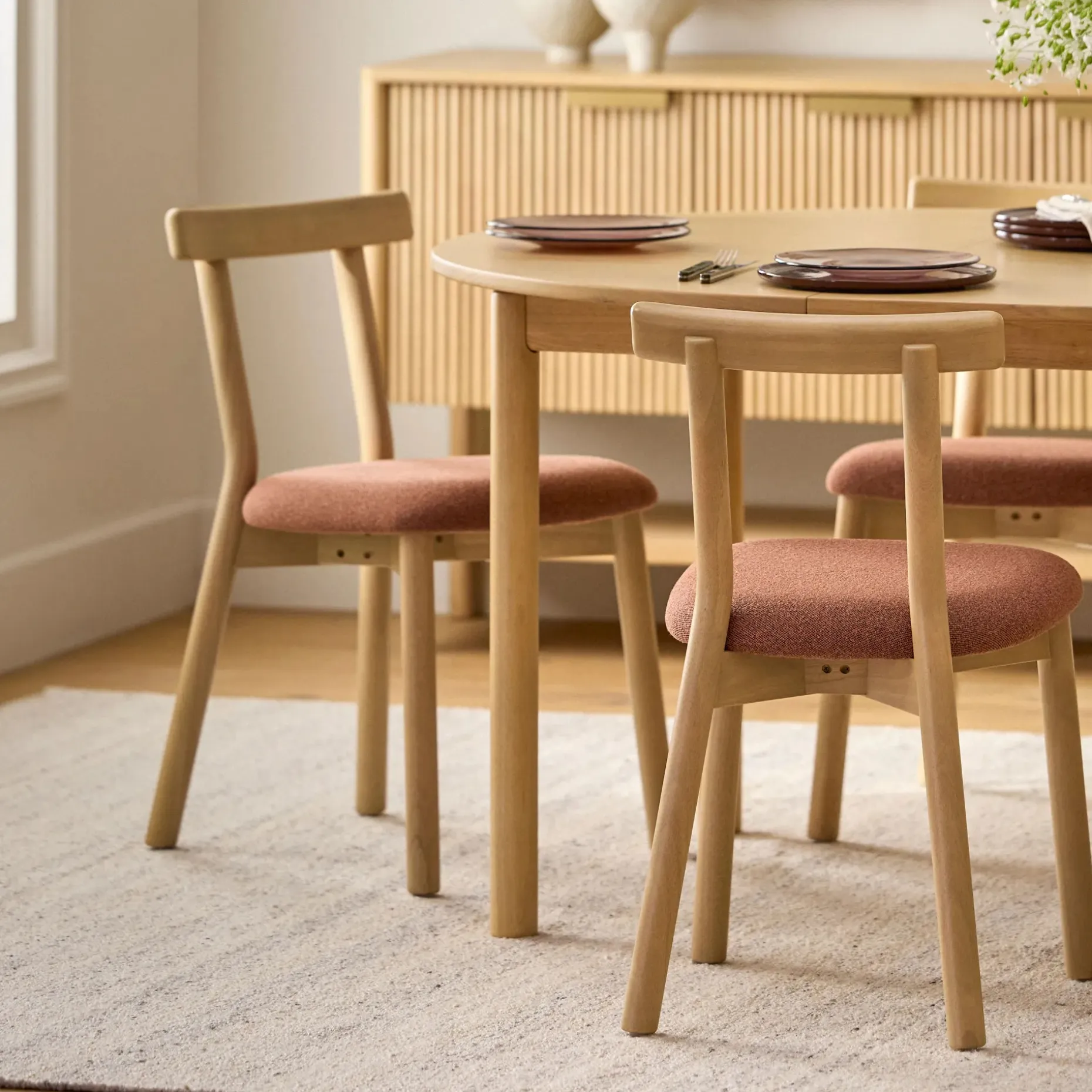 Ulka Dining Chair - White Oak and Ratine Oxide