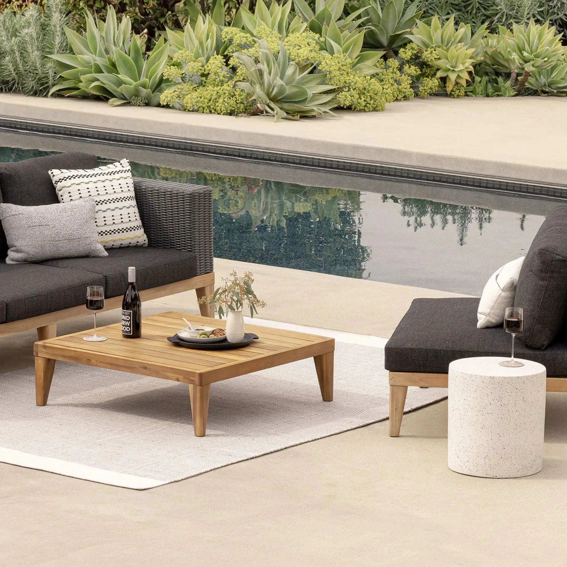 Urba 35.5" Outdoor Coffee Table - Acacia