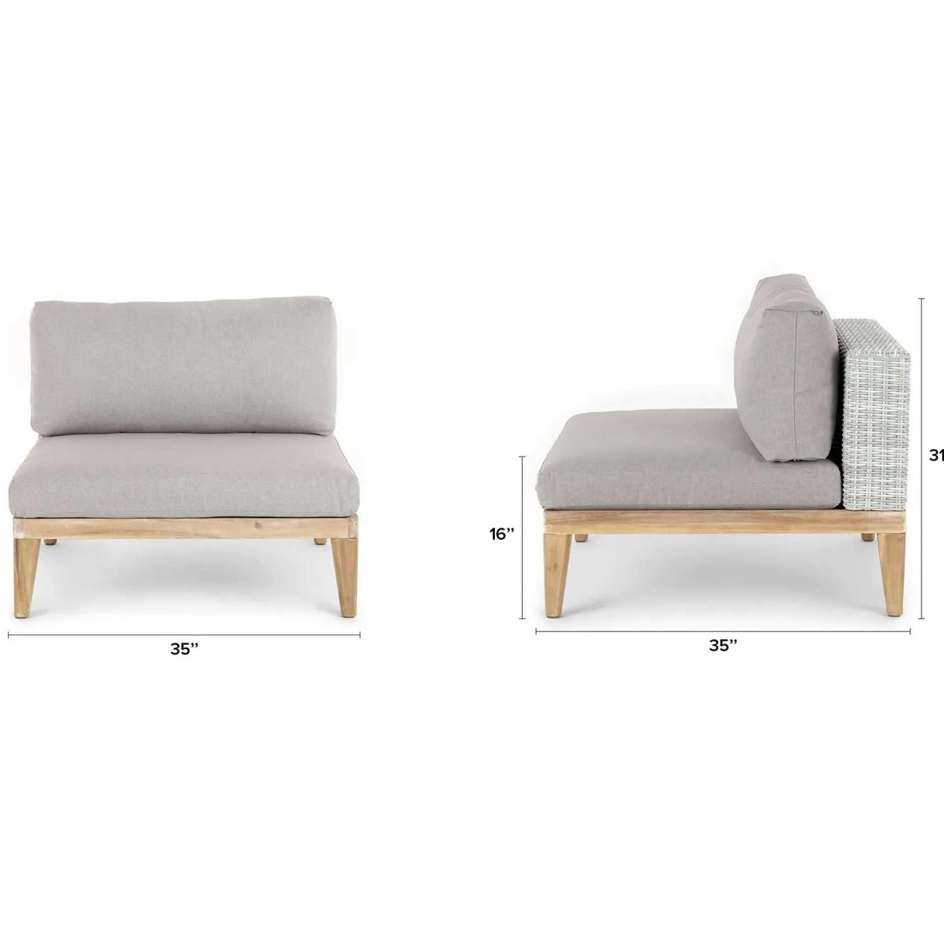 Urba 35" Outdoor Lounge Chair - Beach Sand