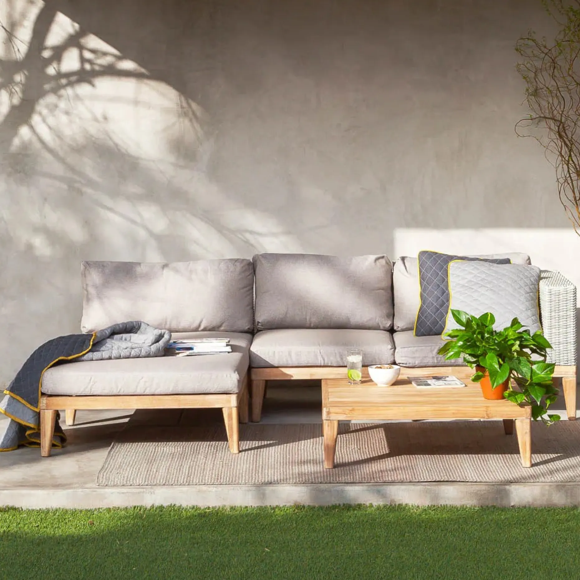 Urba 98" Outdoor Reversible Sectional - Beach Sand