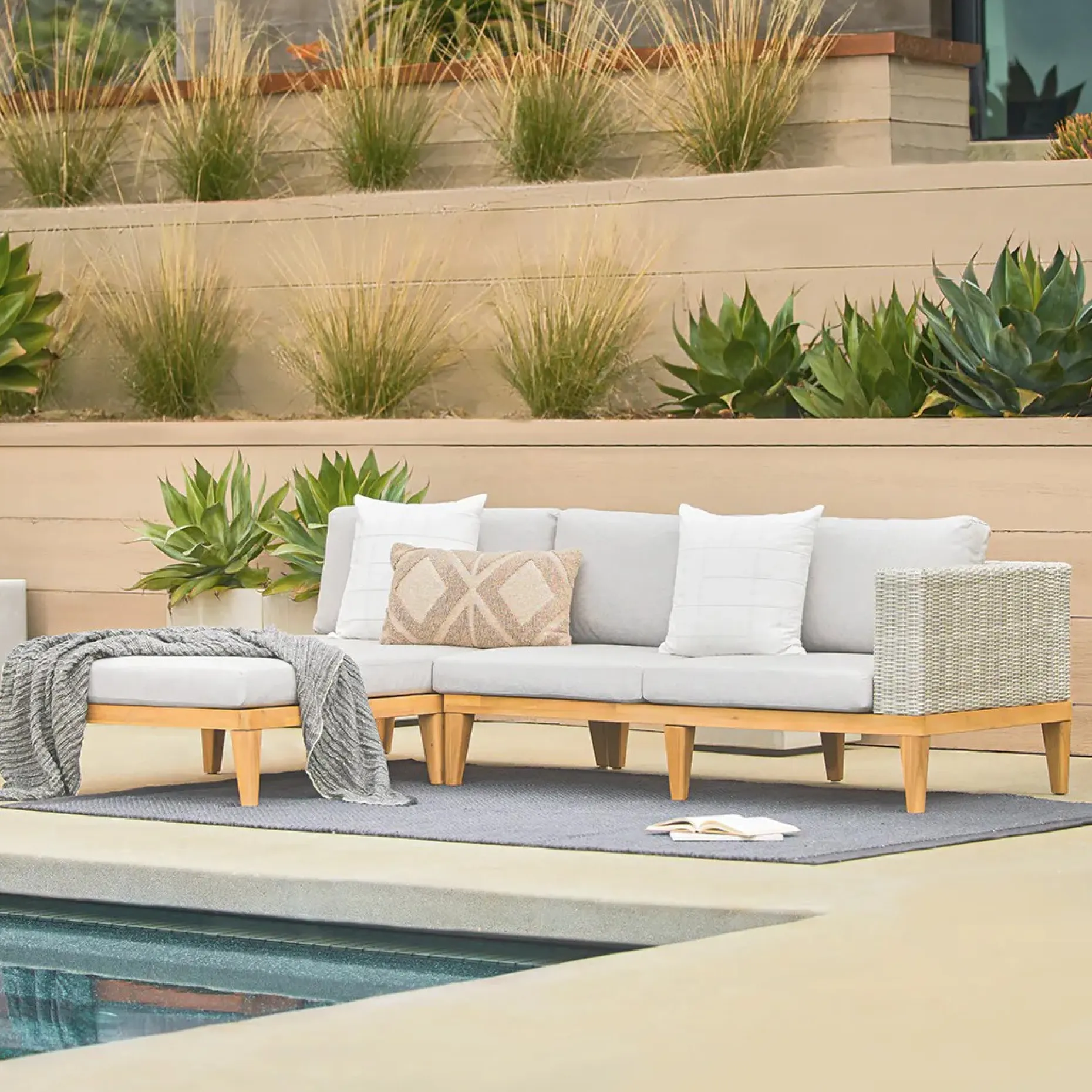 Urba 98" Outdoor Reversible Sectional - Beach Sand