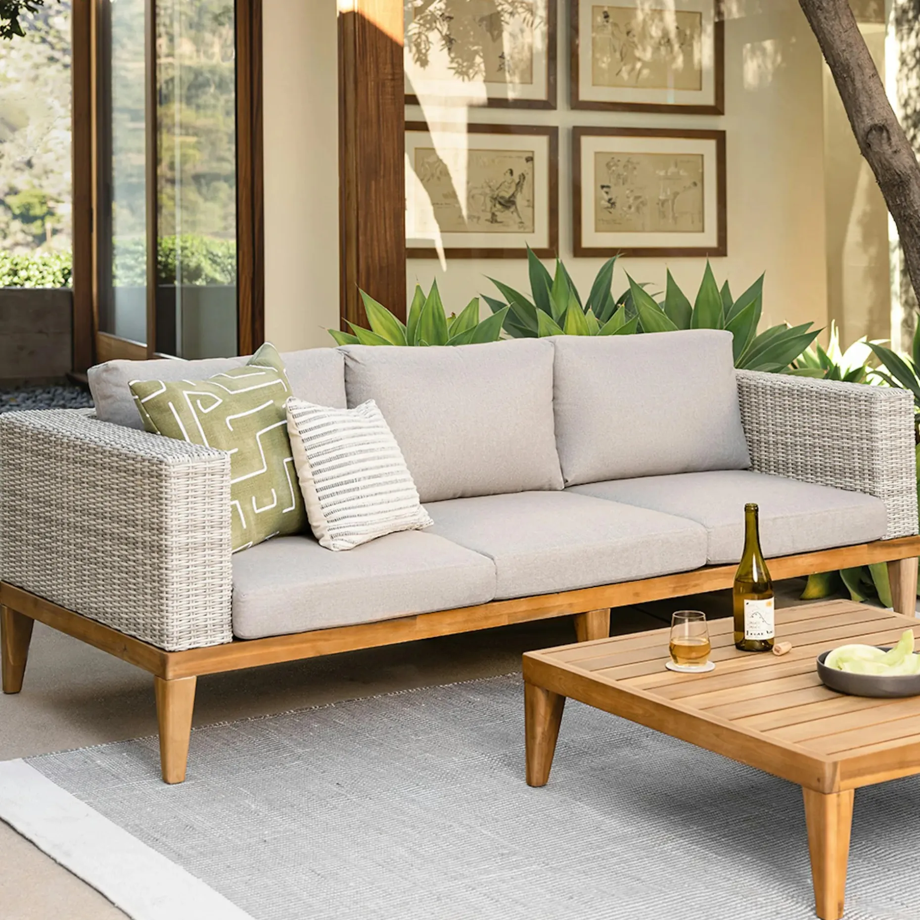 Urba 88.5" Outdoor Sofa - Beach Sand