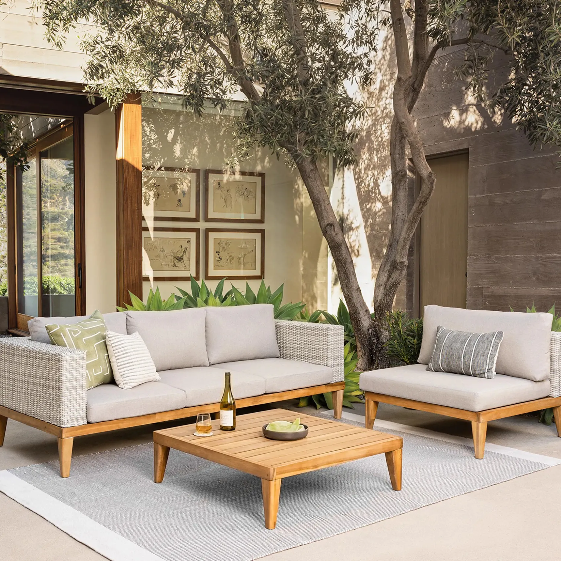 Urba 88.5" Outdoor Sofa - Beach Sand