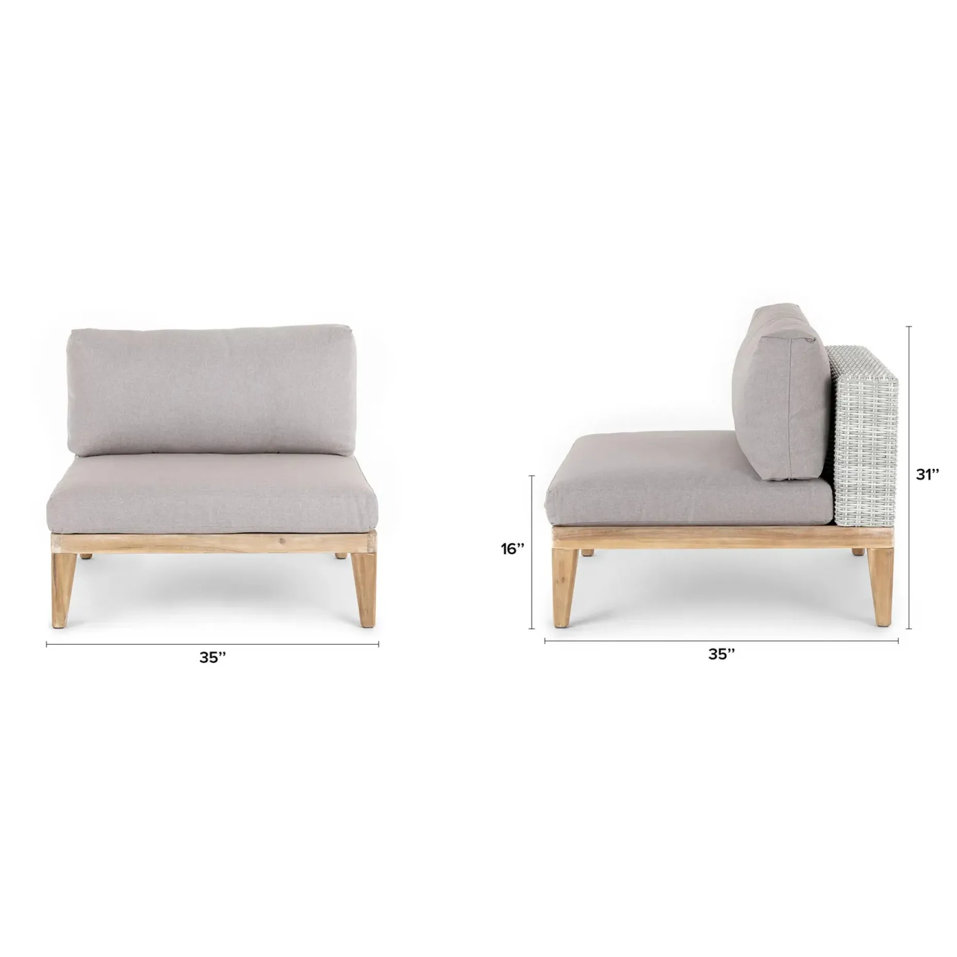 Urba 88.5" Outdoor Sofa Set - Beach Sand