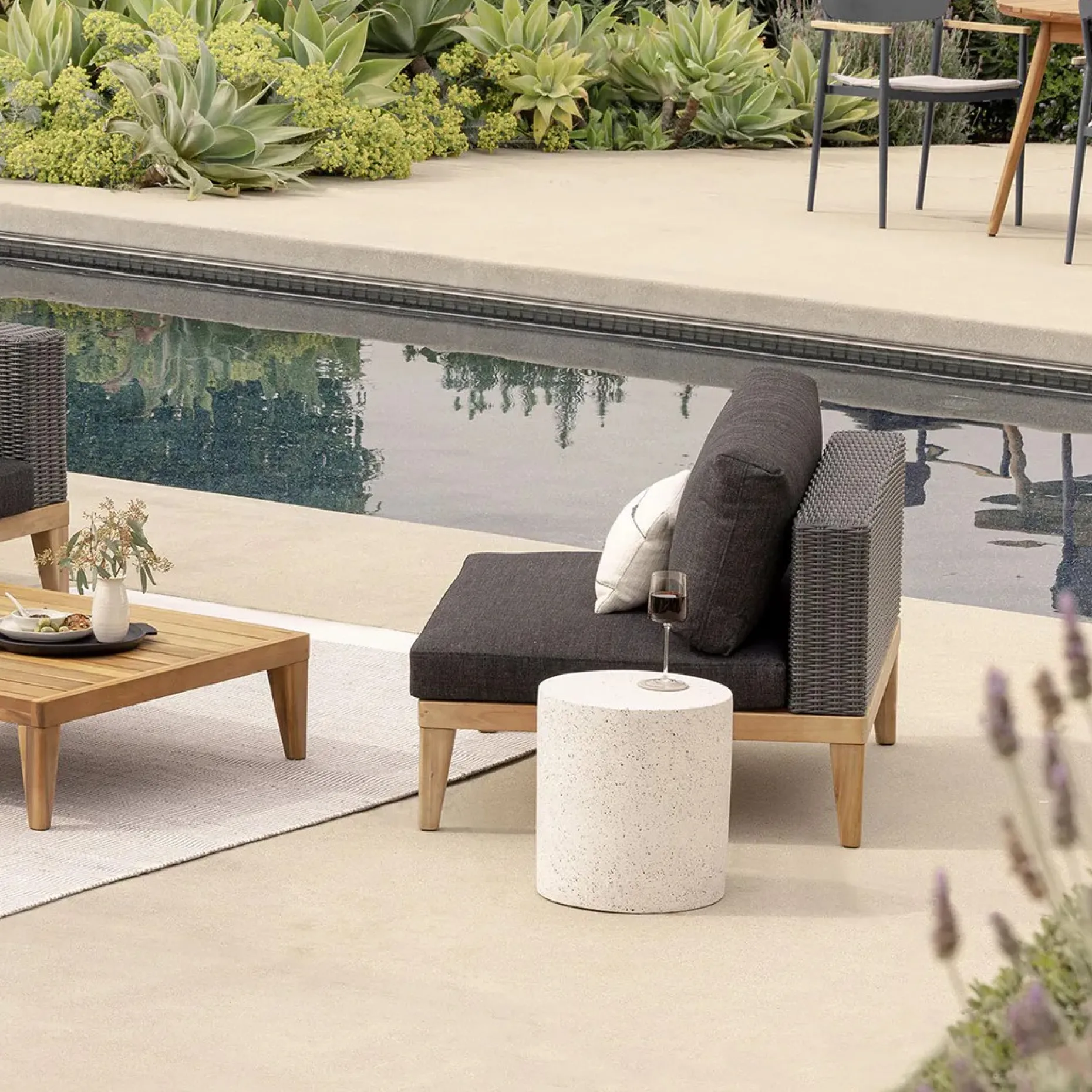 Urba 88.5" Outdoor Sofa Set - Slate Gray