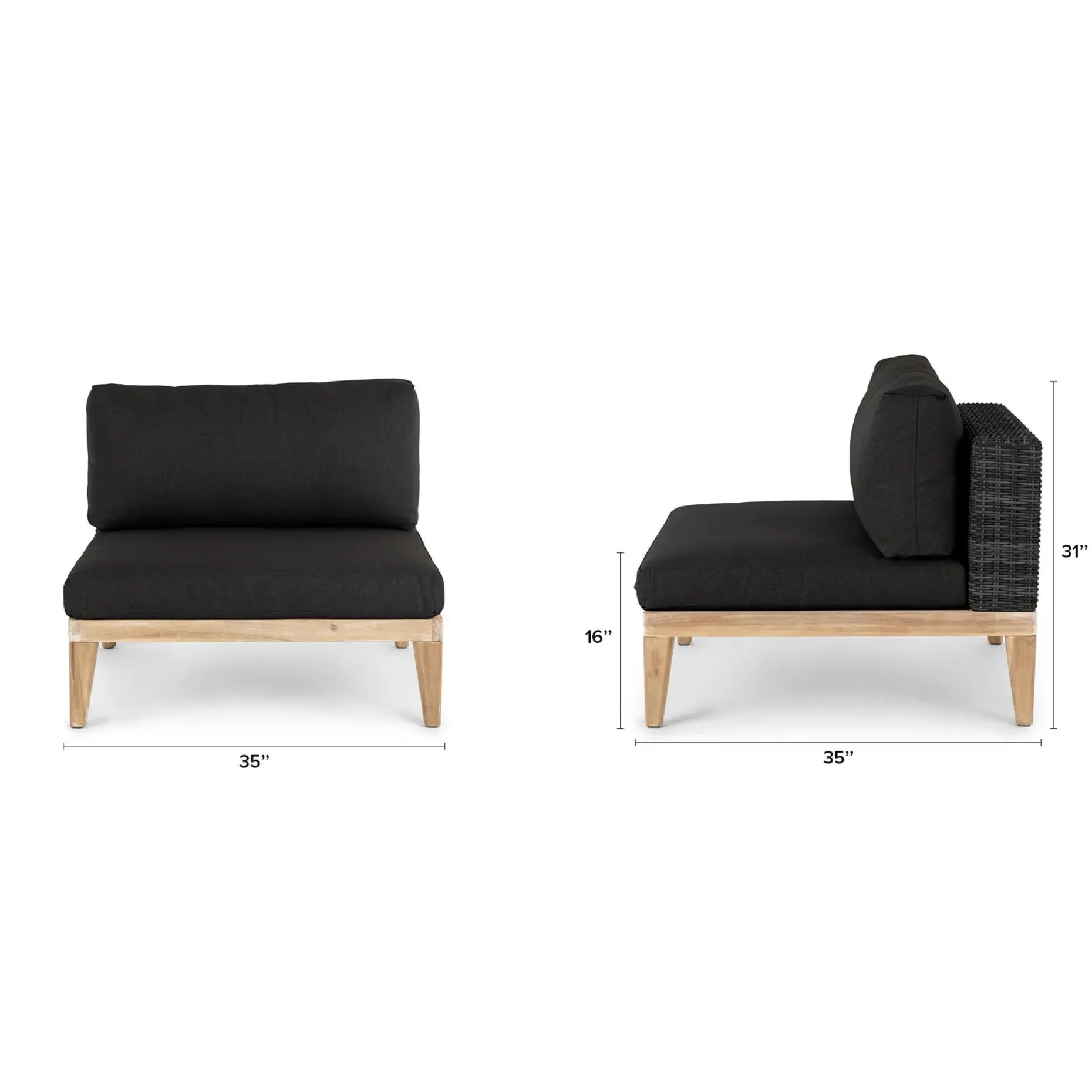 Urba 88.5" Outdoor Sofa Set - Slate Gray