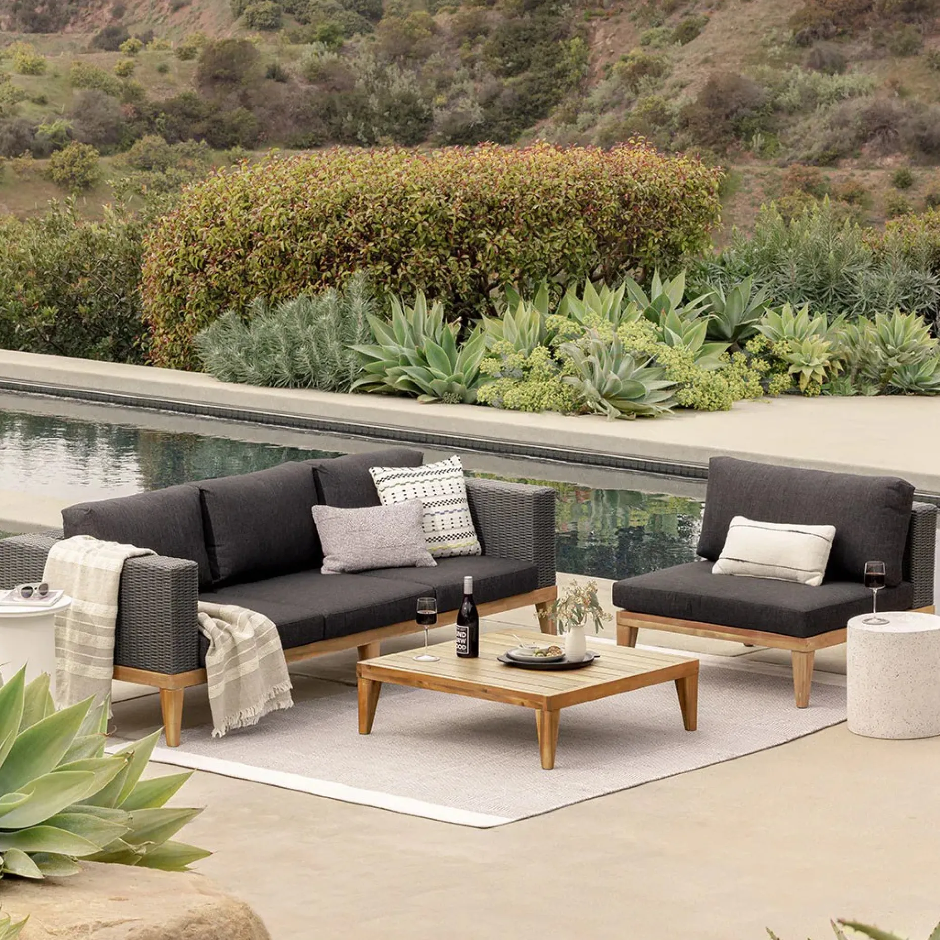 Urba 88.5" Outdoor Sofa - Slate Gray