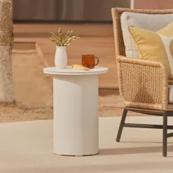 Vardo Outdoor Side Table - Oyster White