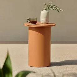 Vardo Outdoor Side Table - Porcelain Orange