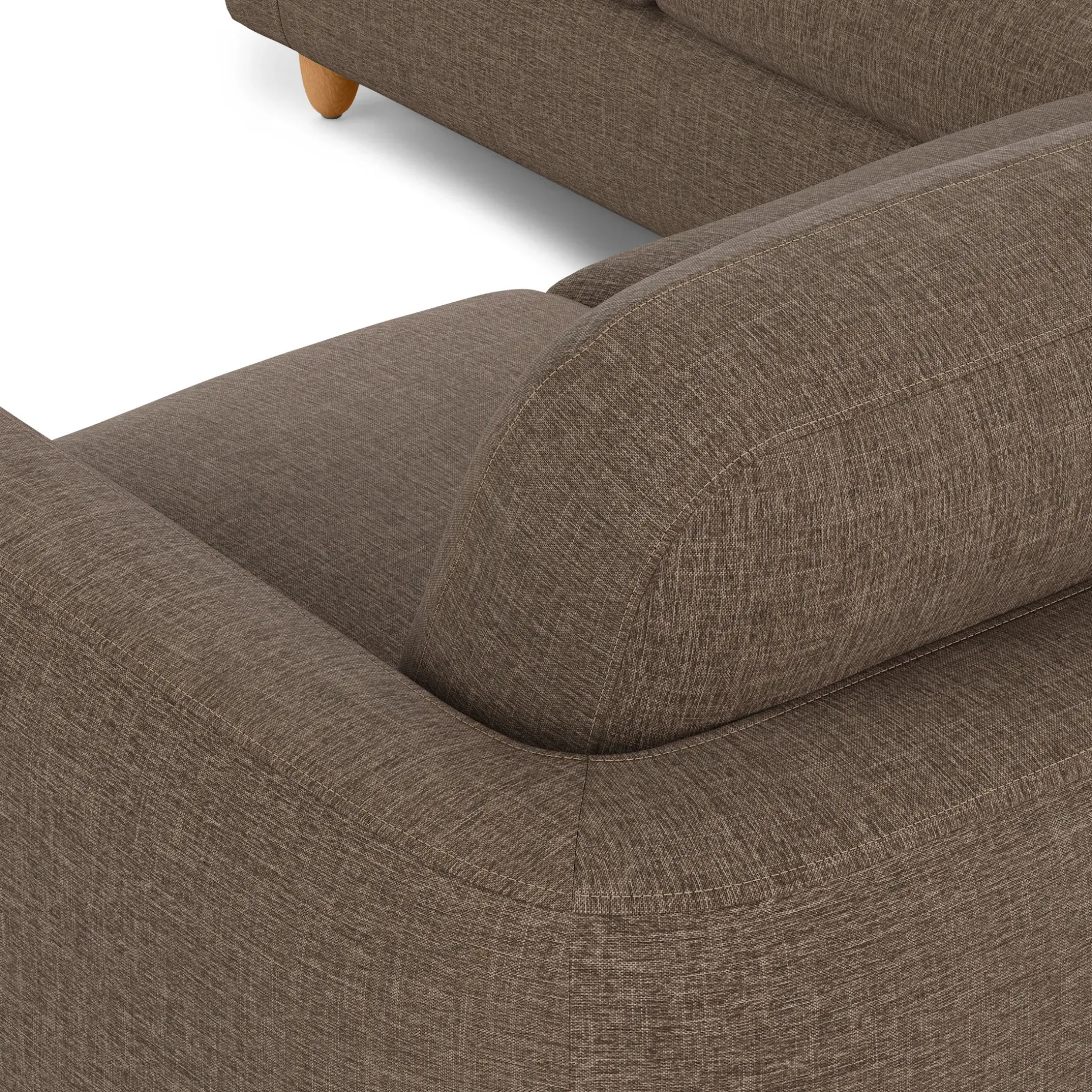 Vati 92" Corner Sectional - Honey Oak and Buckler Brown