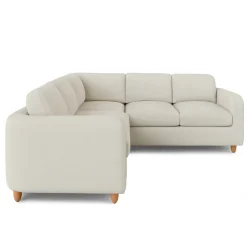Vati 92" Corner Sectional - Honey Oak and Buckler Ivory