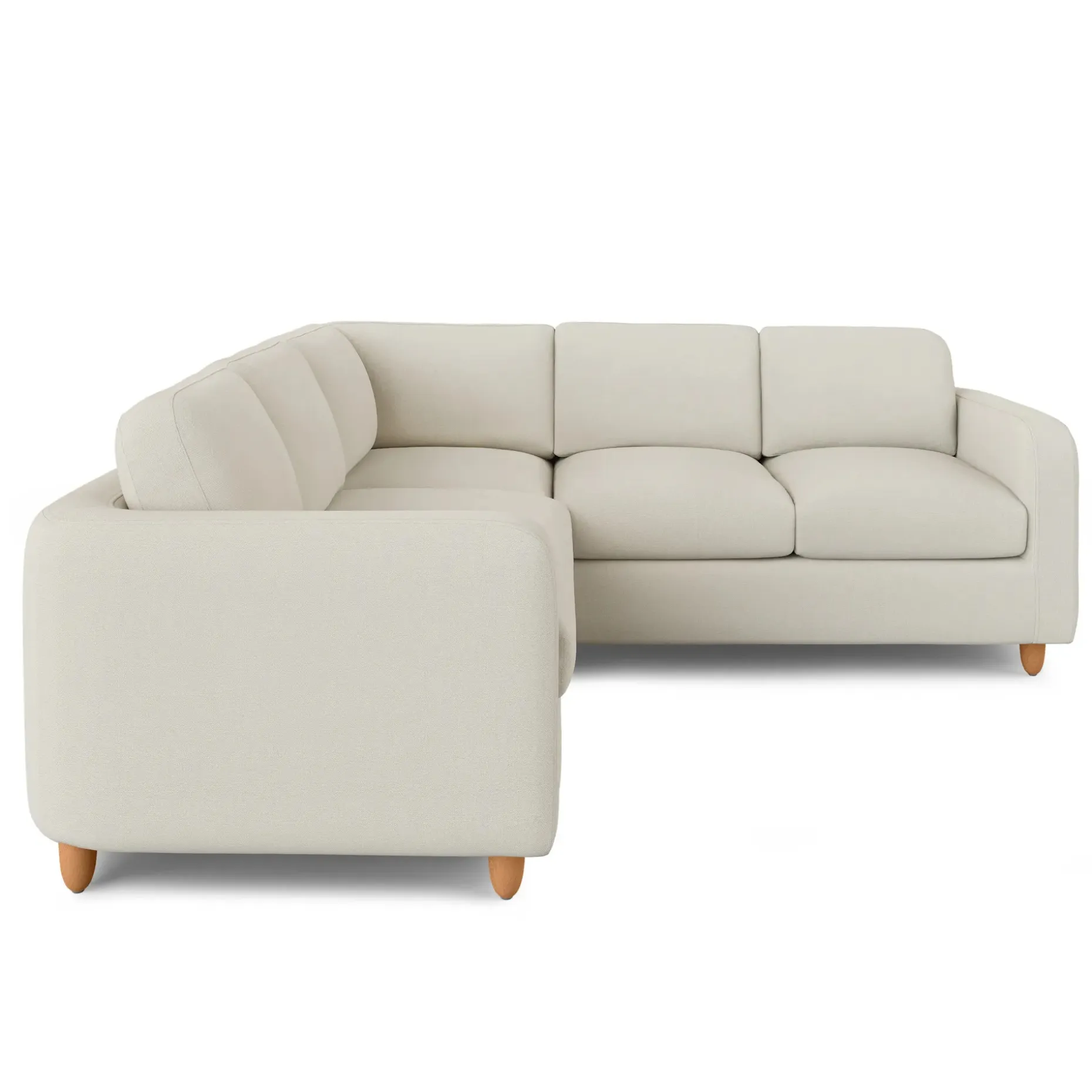 Vati 92" Corner Sectional - Honey Oak and Buckler Ivory