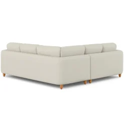 Vati 92" Corner Sectional - Honey Oak and Buckler Ivory