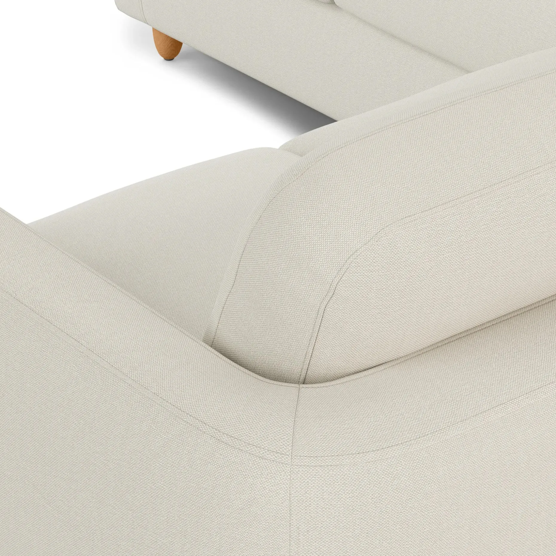 Vati 92" Corner Sectional - Honey Oak and Buckler Ivory