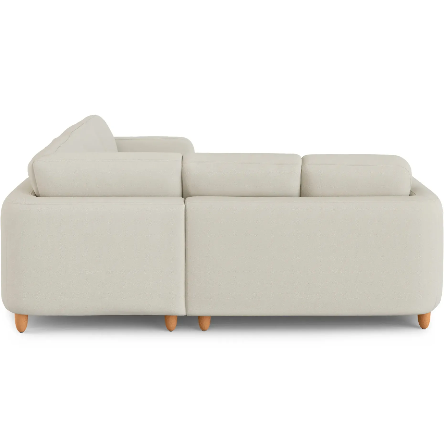 Vati 92" Corner Sectional - Honey Oak and Buckler Ivory
