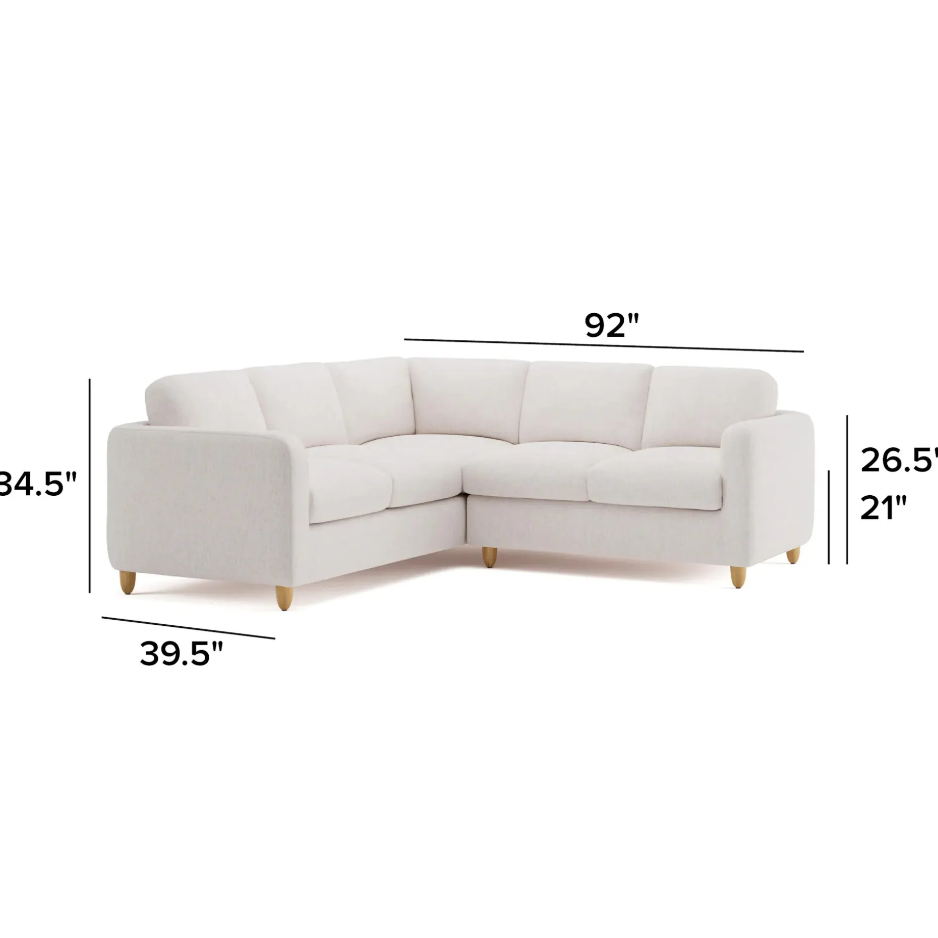 Vati 92" Corner Sectional - Napa White
