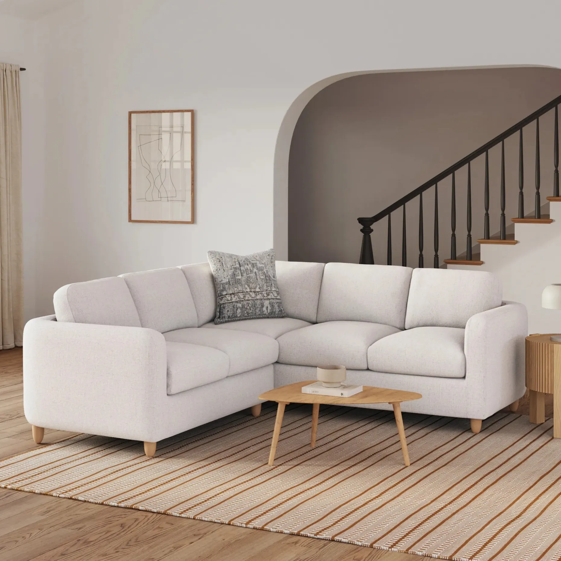 Vati 92" Corner Sectional - Napa White