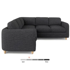 Vati 92" Corner Sectional - Natural Oak and Napa Charcoal