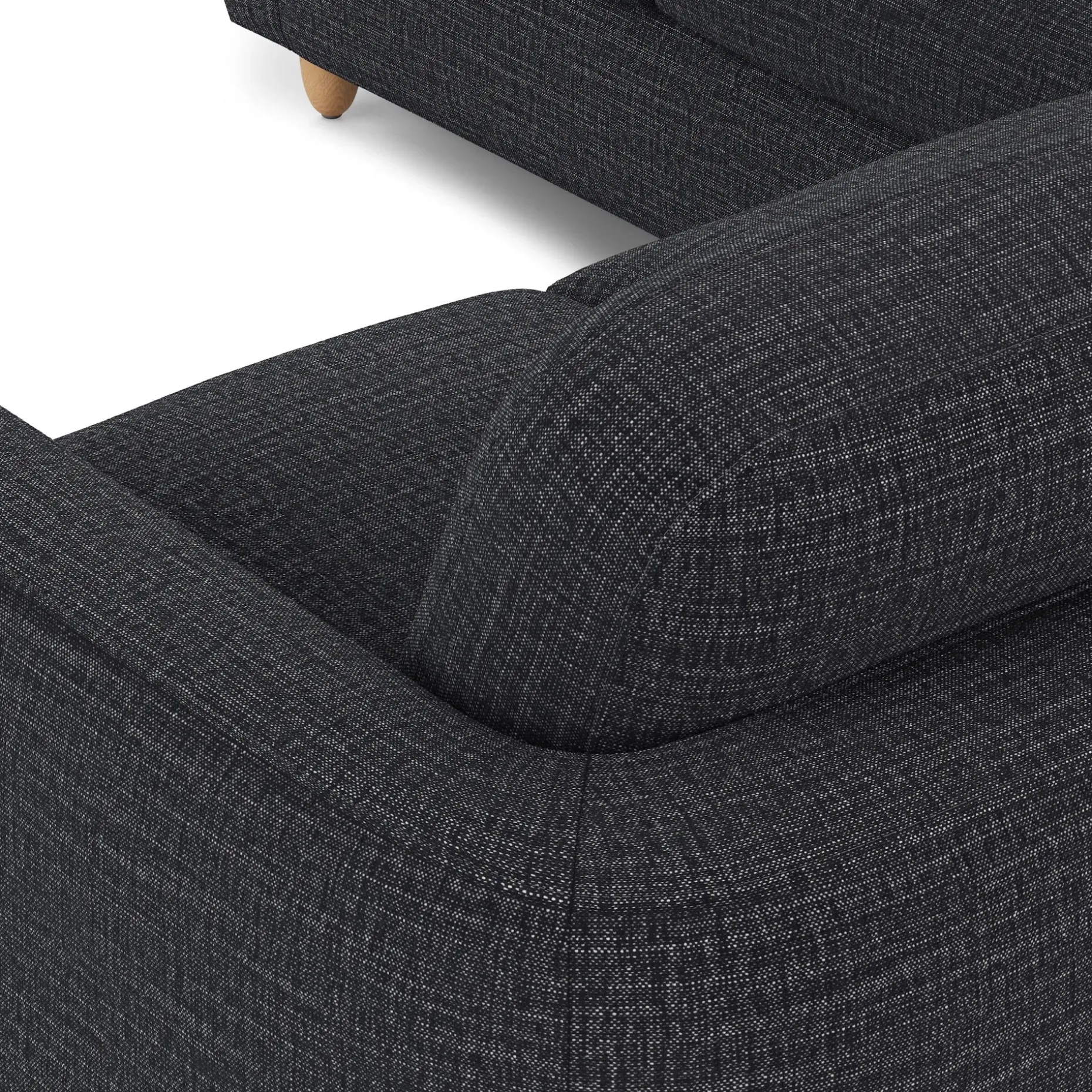 Vati 92" Corner Sectional - Natural Oak and Napa Charcoal