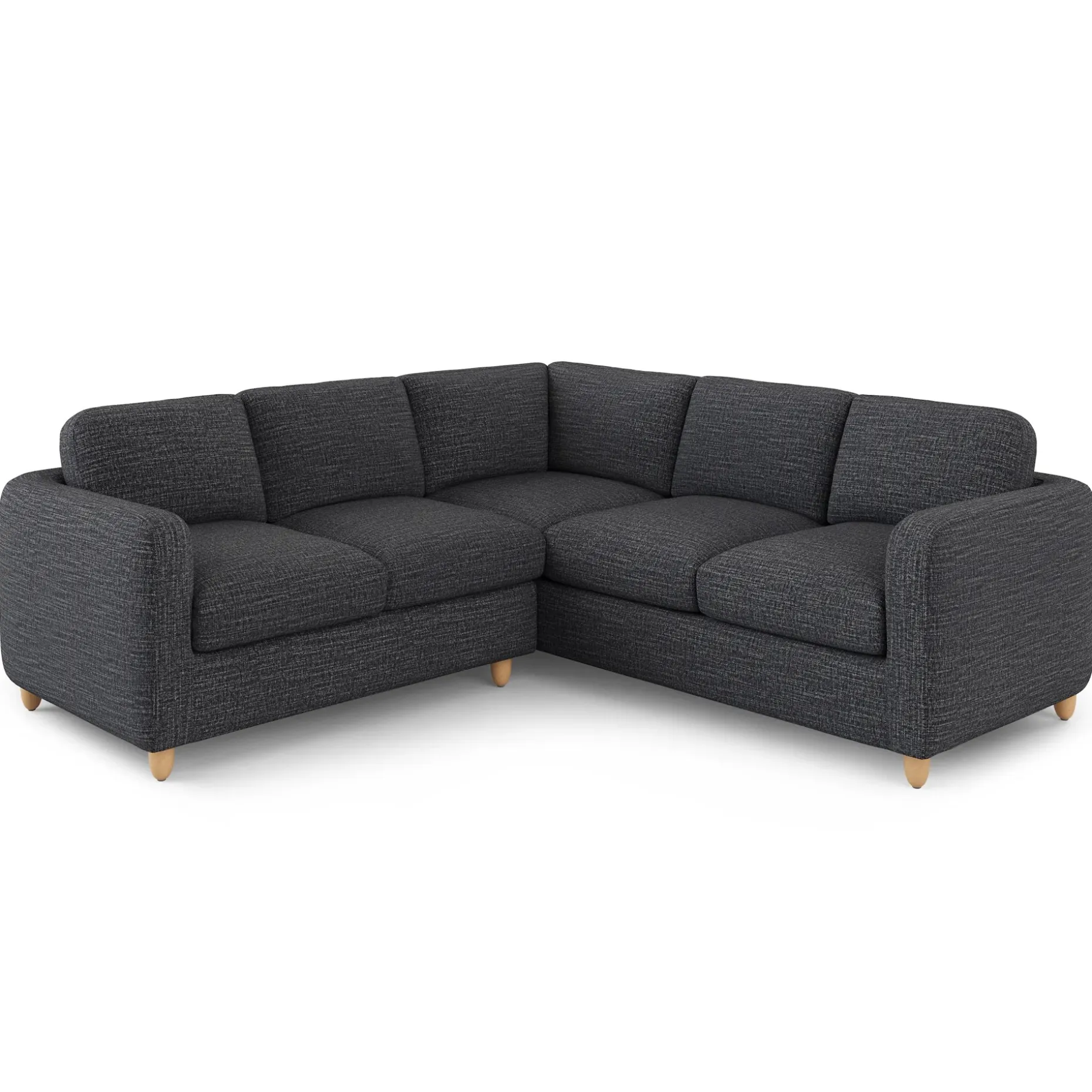 Vati 92" Corner Sectional - Natural Oak and Napa Charcoal