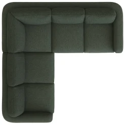 Vati 92" Corner Sectional - Natural Oak and Green Wool Bouclé