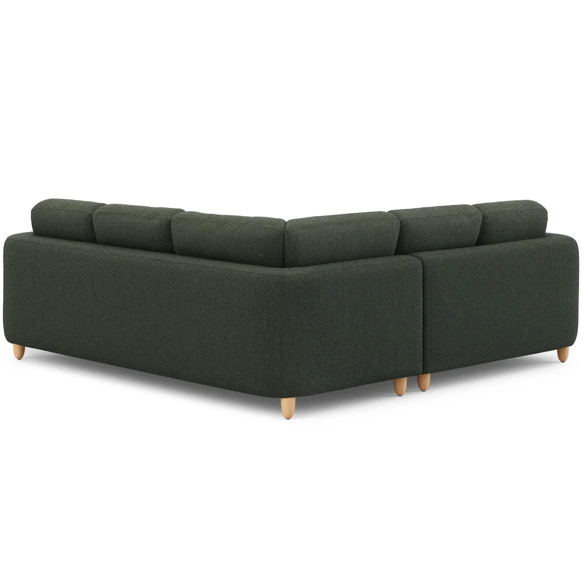 Vati 92" Corner Sectional - Natural Oak and Green Wool Bouclé