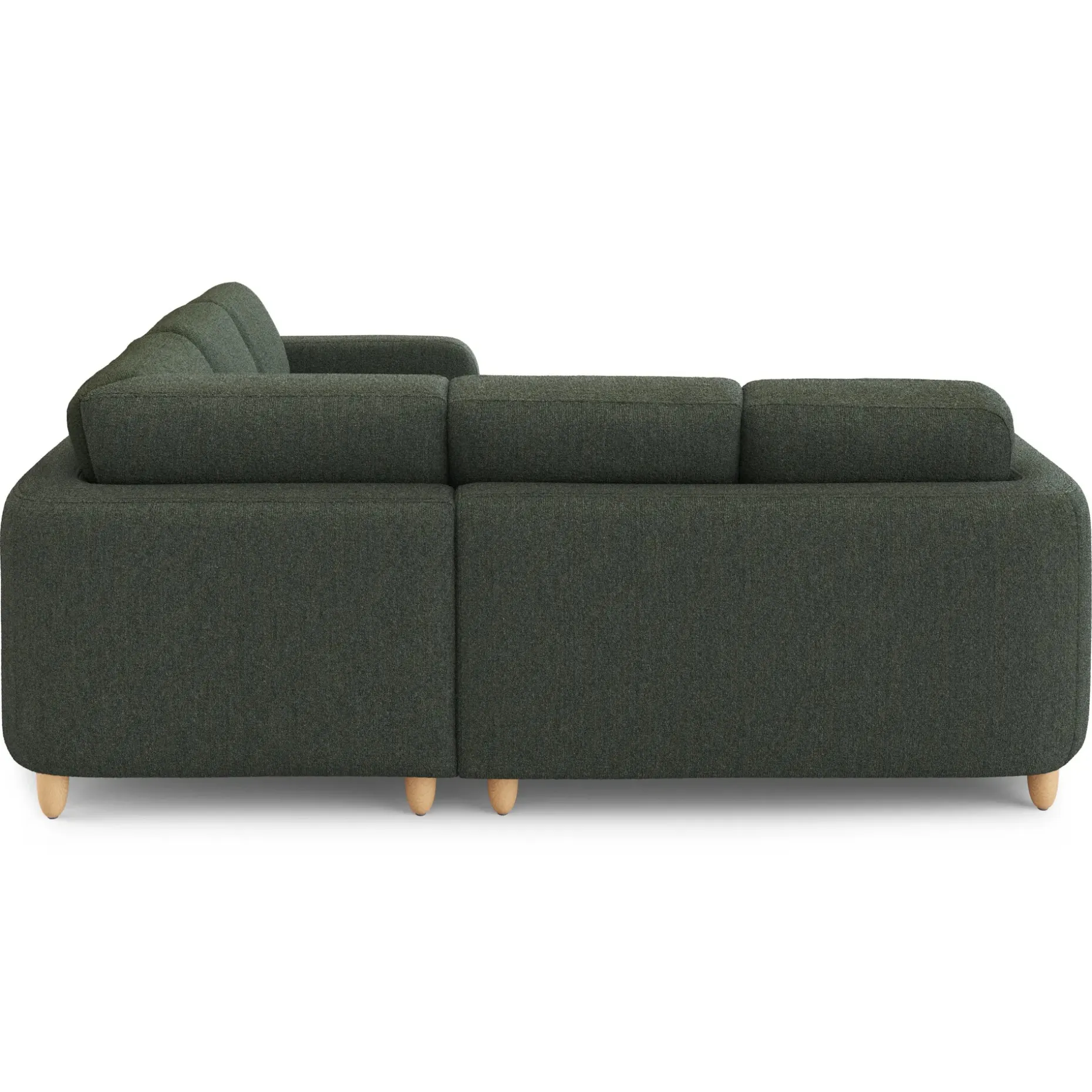 Vati 92" Corner Sectional - Natural Oak and Green Wool Bouclé