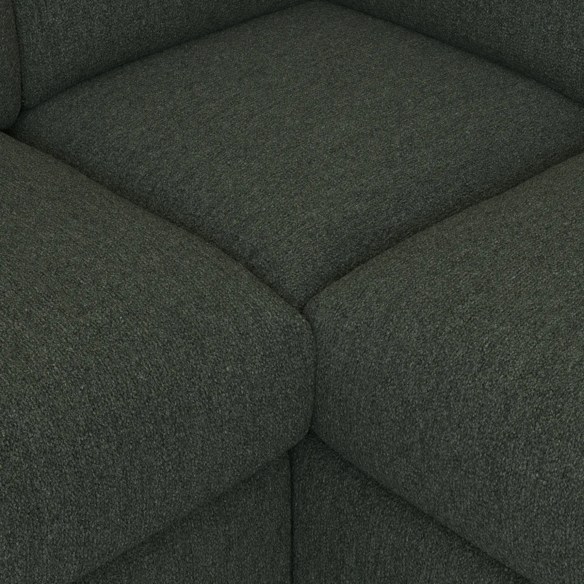 Vati 92" Corner Sectional - Natural Oak and Green Wool Bouclé