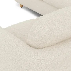Vati 92" Corner Sectional - Natural Oak and Ivory Wool Bouclé