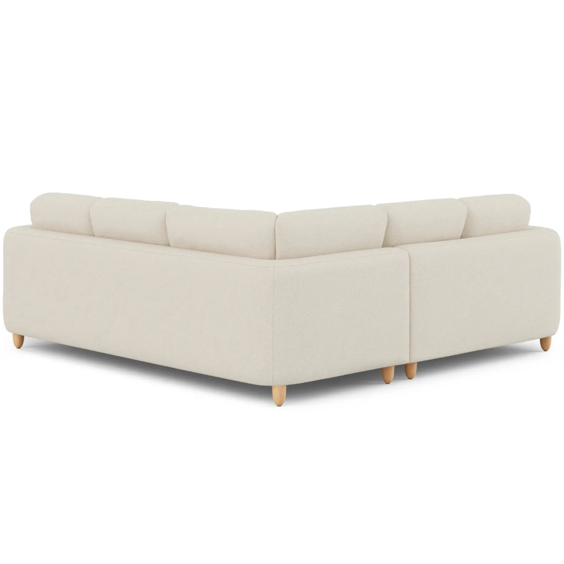 Vati 92" Corner Sectional - Natural Oak and Ivory Wool Bouclé