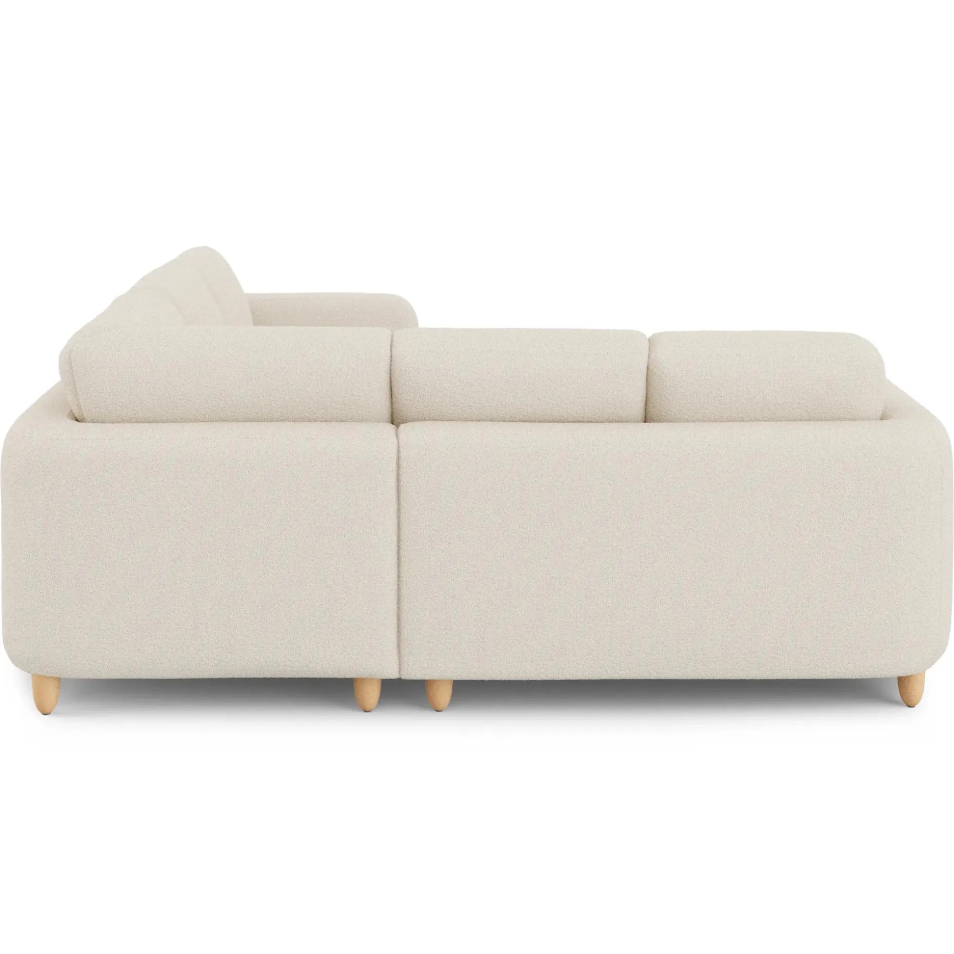 Vati 92" Corner Sectional - Natural Oak and Ivory Wool Bouclé
