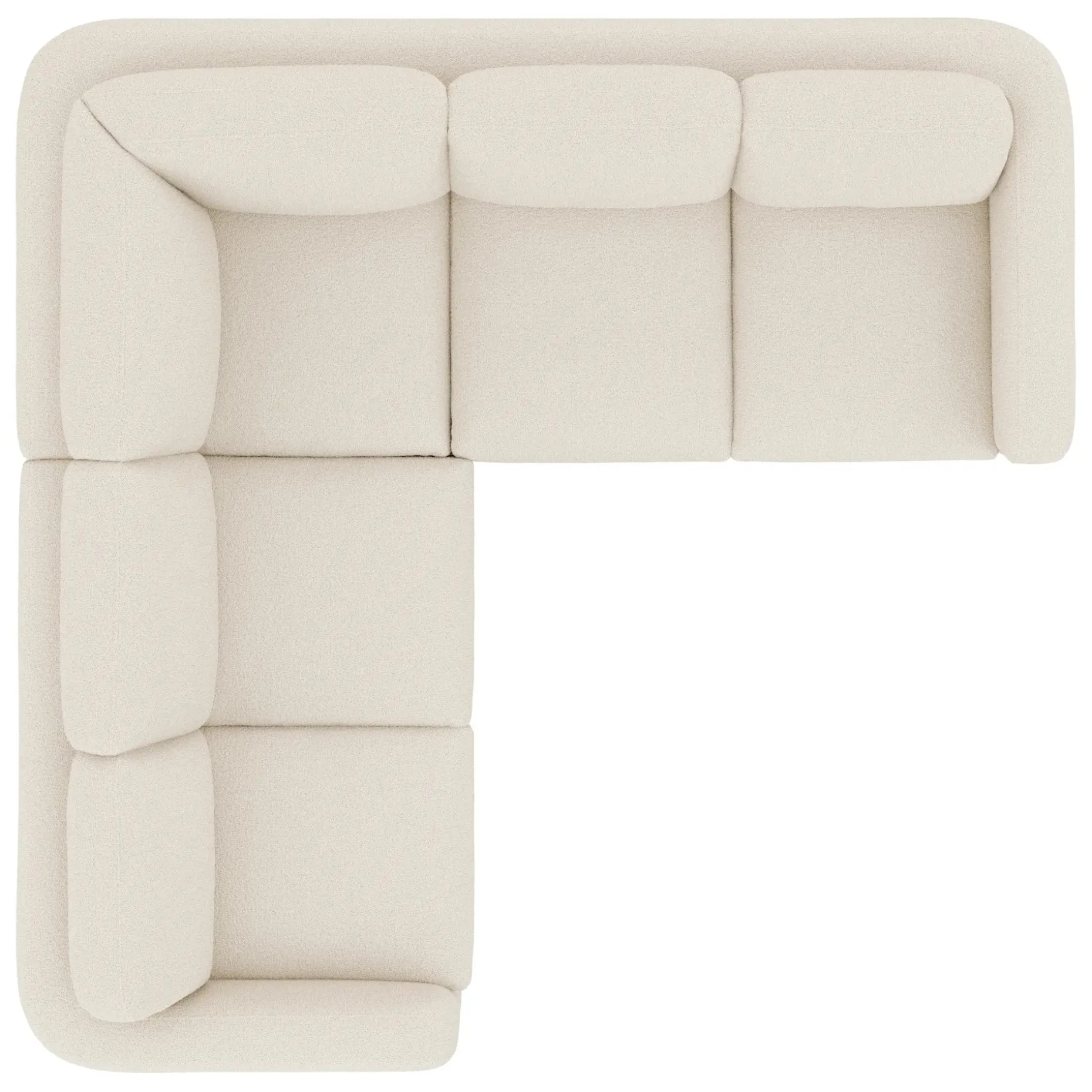 Vati 92" Corner Sectional - Natural Oak and Ivory Wool Bouclé